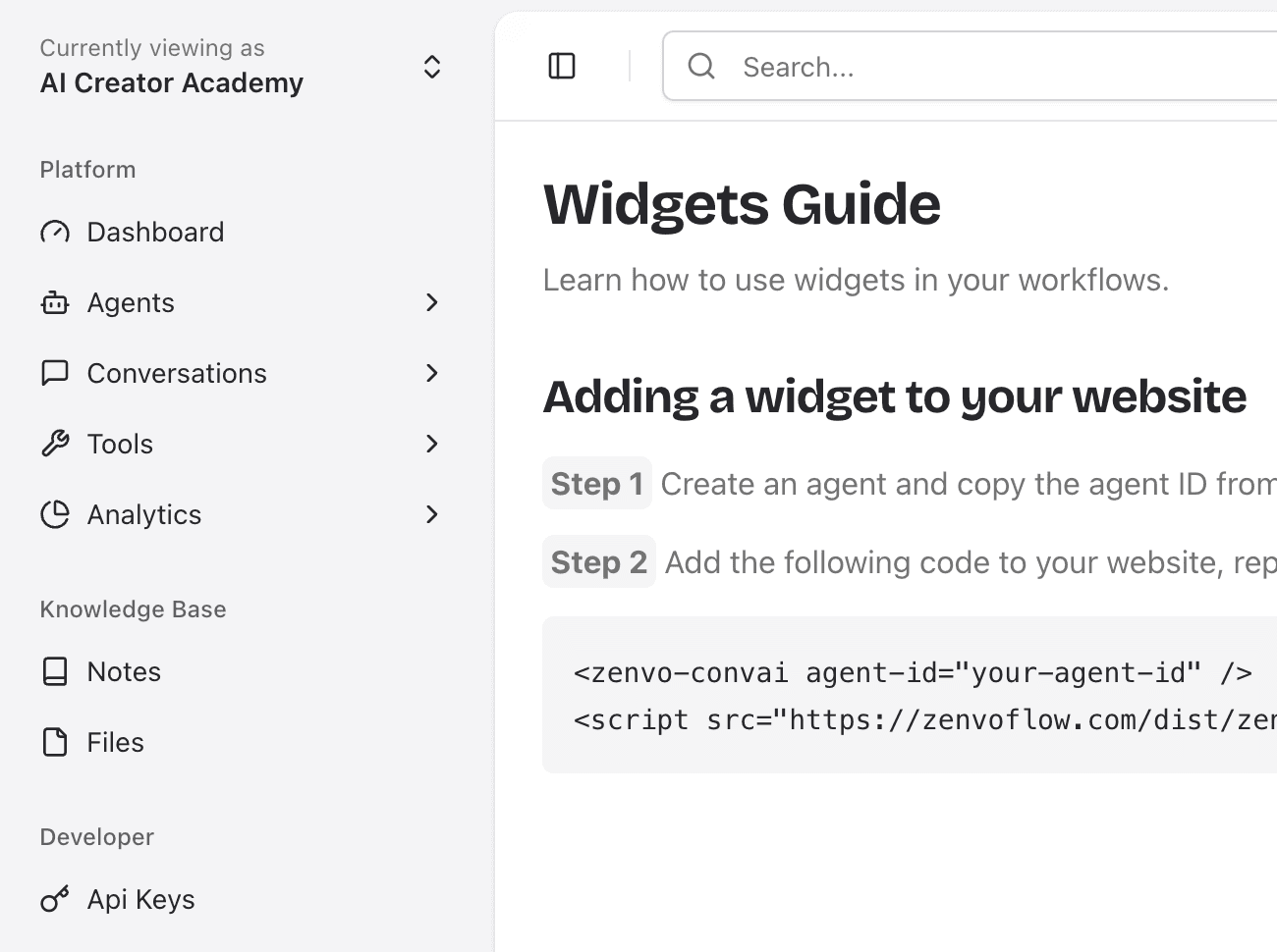 Simple copy-pasta integration interface